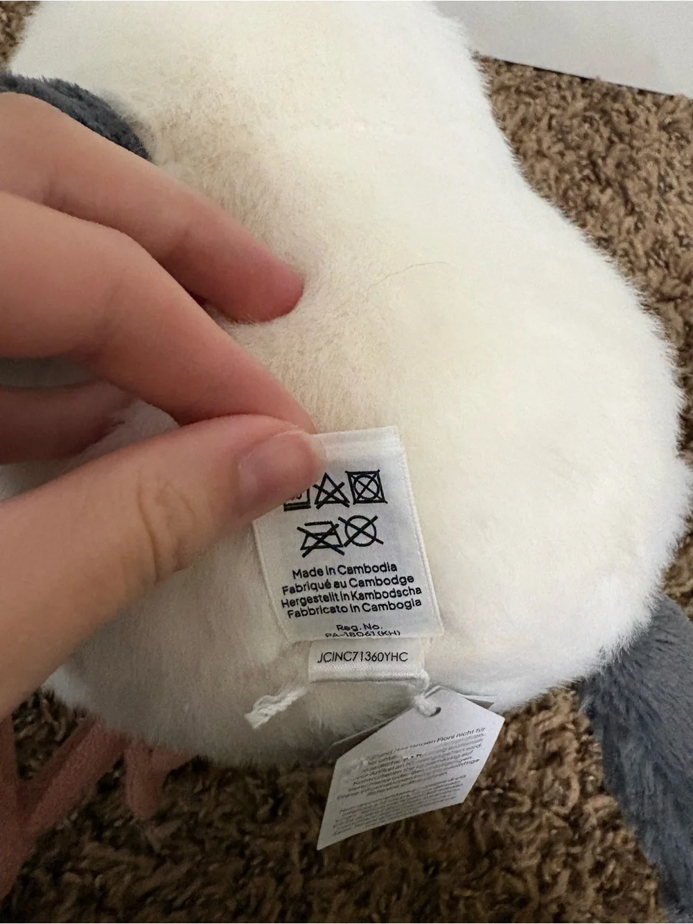 Jellycat White and Gray Chip Seagull